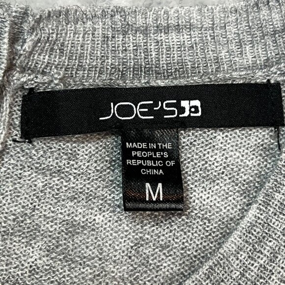 Joe's Jeans Sweater Womens Medium Azure Gray Heathered Layered Tartan Hem - Picture 13 of 16